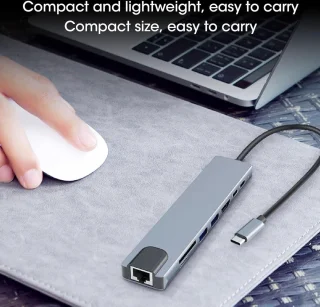 8-in-1 USB-C Hub 4K HDMI Dockingstation Aluminiumlegering