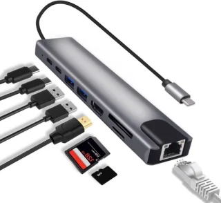 8-in-1 usb-c hub docking station