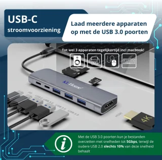8 in 1 USB-C Hub Docking Station USB-C 3.0 100W USB-C Charging 2x 4K HDMI VGA Ethernet
