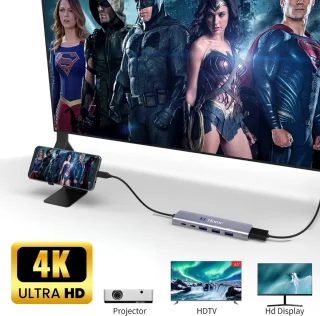 8 in 1 USB-C Hub Docking Station USB-C 3.0 100W USB-C Charging 2x 4K HDMI VGA Ethernet