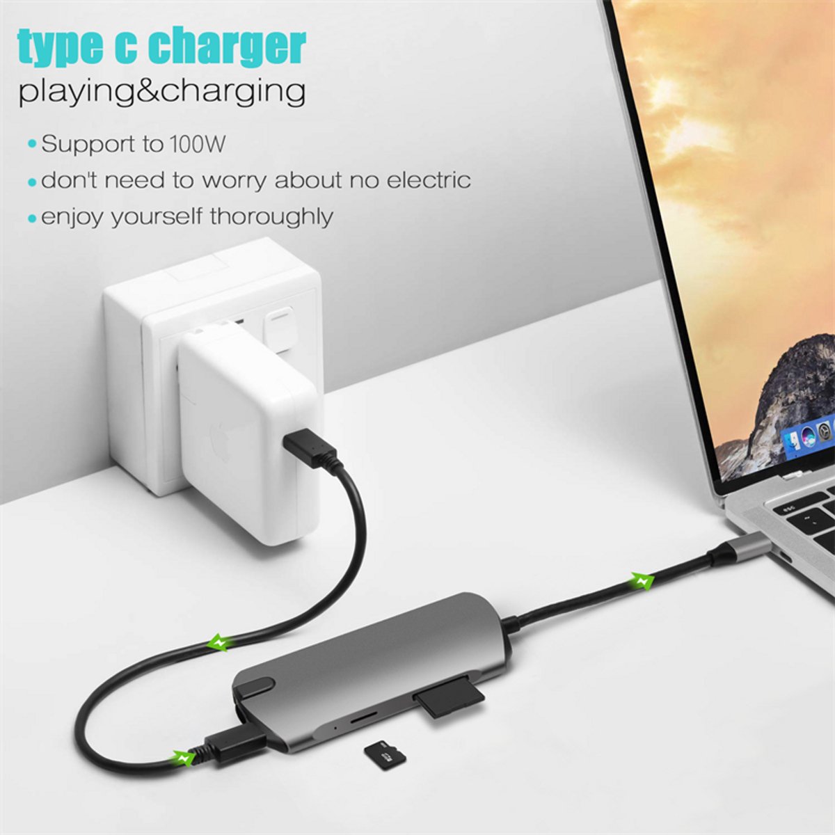 8-in-1 USB-C Hub met USB 3.0, HDMI, RJ45 en Kaartsleuf