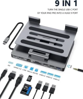 9-in-1 USB-C hub voor iPad Pro en iPad Air