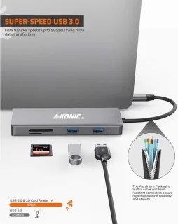 A-KONIC© 11-in-1 Docking Station Spacegrey