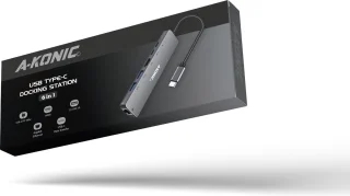 A-KONIC 6-in-1 USB-C Hub met HDMI, Ethernet en USB voor MacBook Pro en meer Spacegrey