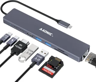 A-KONIC 8-in-1 USB-C Docking Station