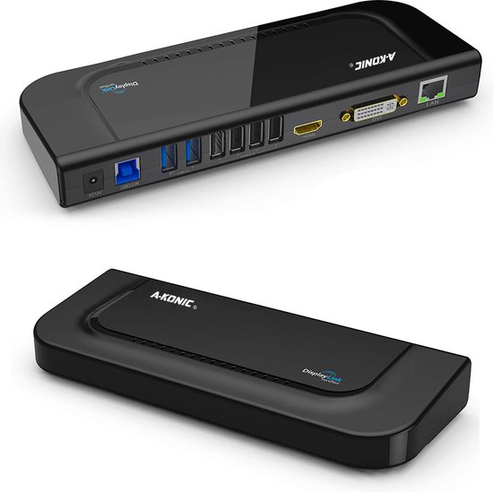 A-KONIC USB 3.0 Laptop Docking Station Dual Display Zwart