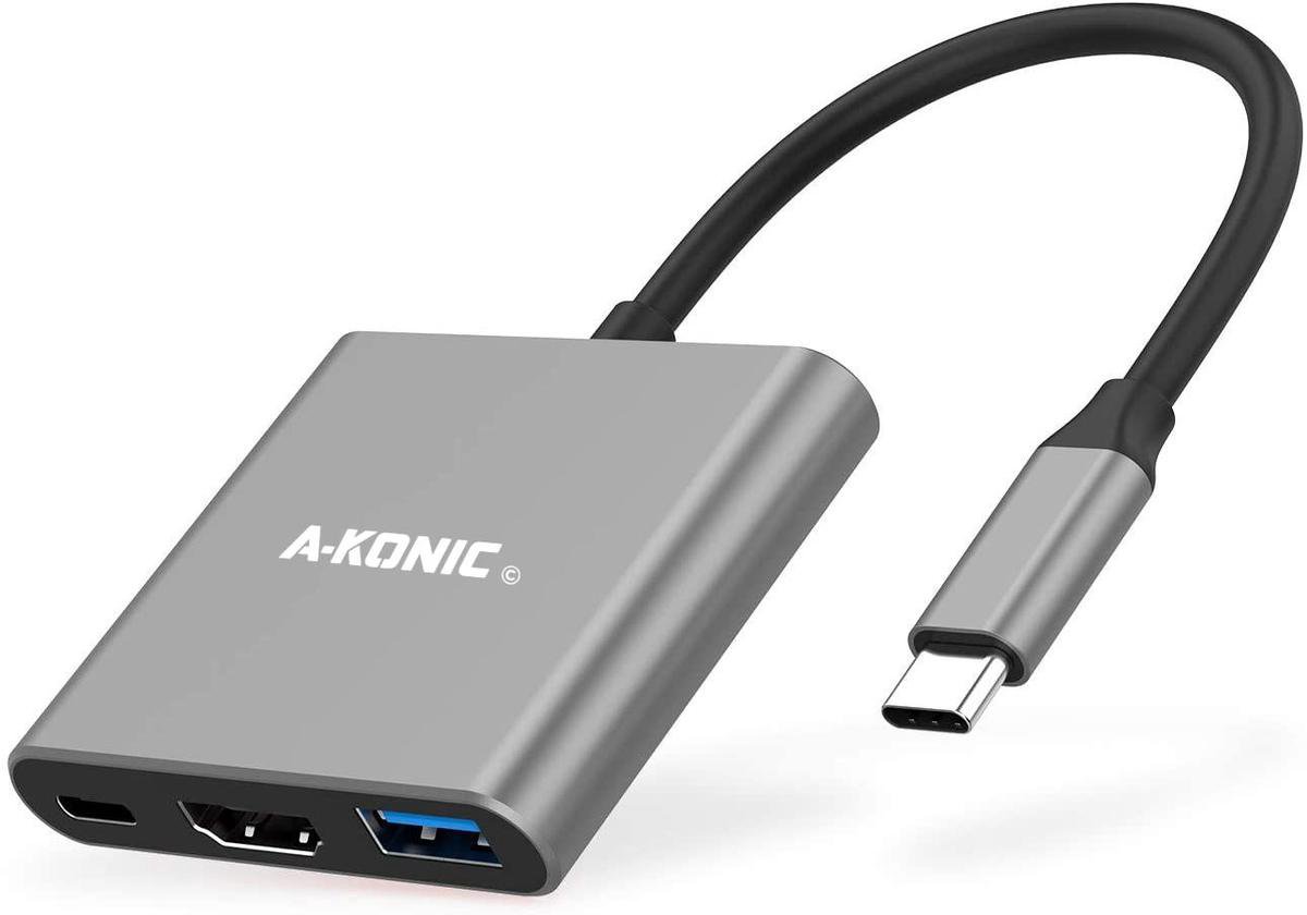 A-KONIC USB C 3-in-1 Docking Station Spacegrijs