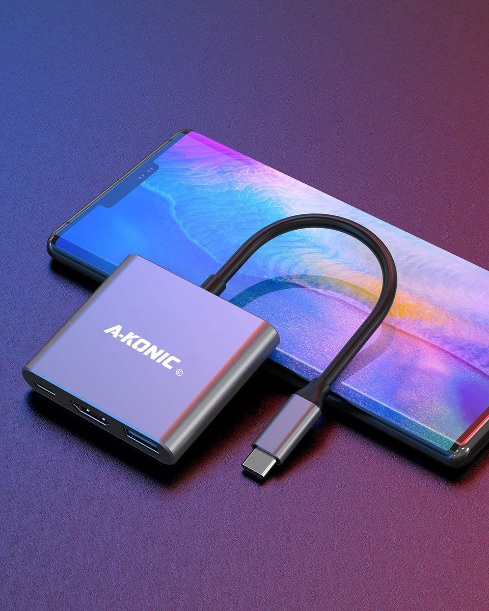 A-KONIC USB C 3-in-1 Docking Station Spacegrijs