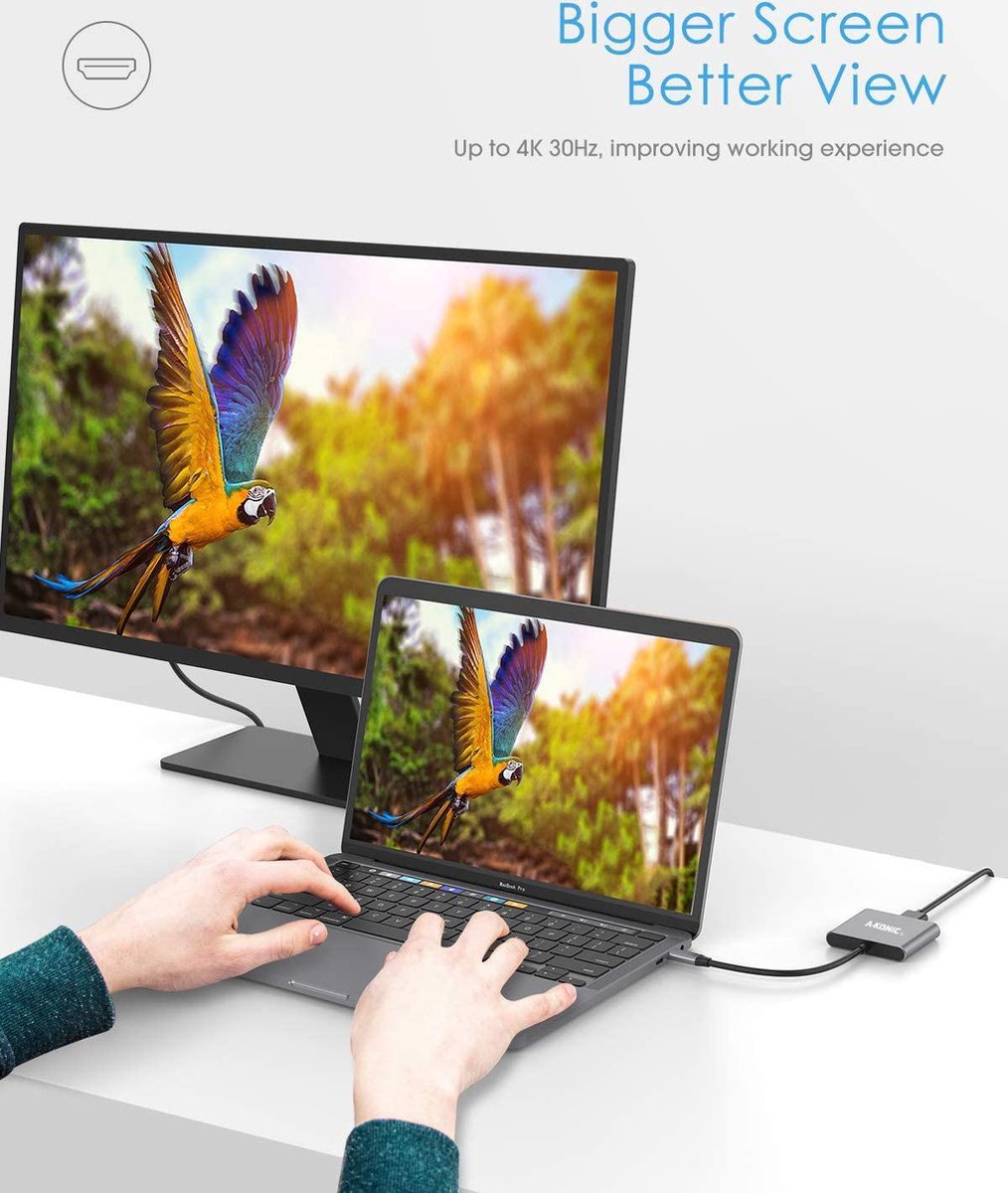 A-KONIC USB C 3-in-1 Docking Station Spacegrijs