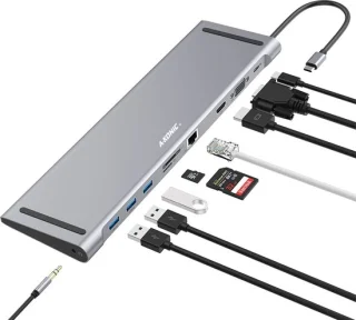 A-Konic USB-C docking station 10-in-1 spacegrey