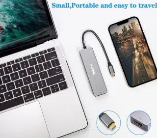 A-KONIC USB C Docking Station 6-in-1 Space Grey