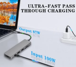 A-KONIC USB C Docking Station 6-in-1 Space Grey