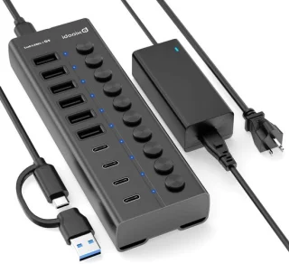Aangedreven usb-c hub - zwart