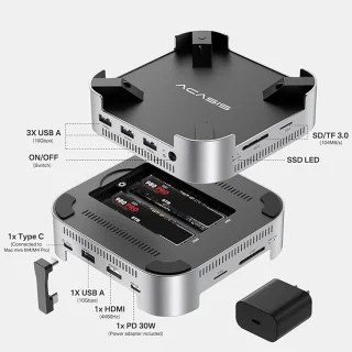 Acasis Mac mini M4 Dock & Dual-Bay SSD Enclosure
