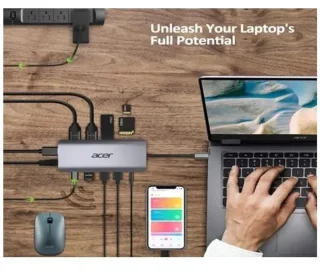 Acer 12-in-1 USB-C Dockingstation Zwart