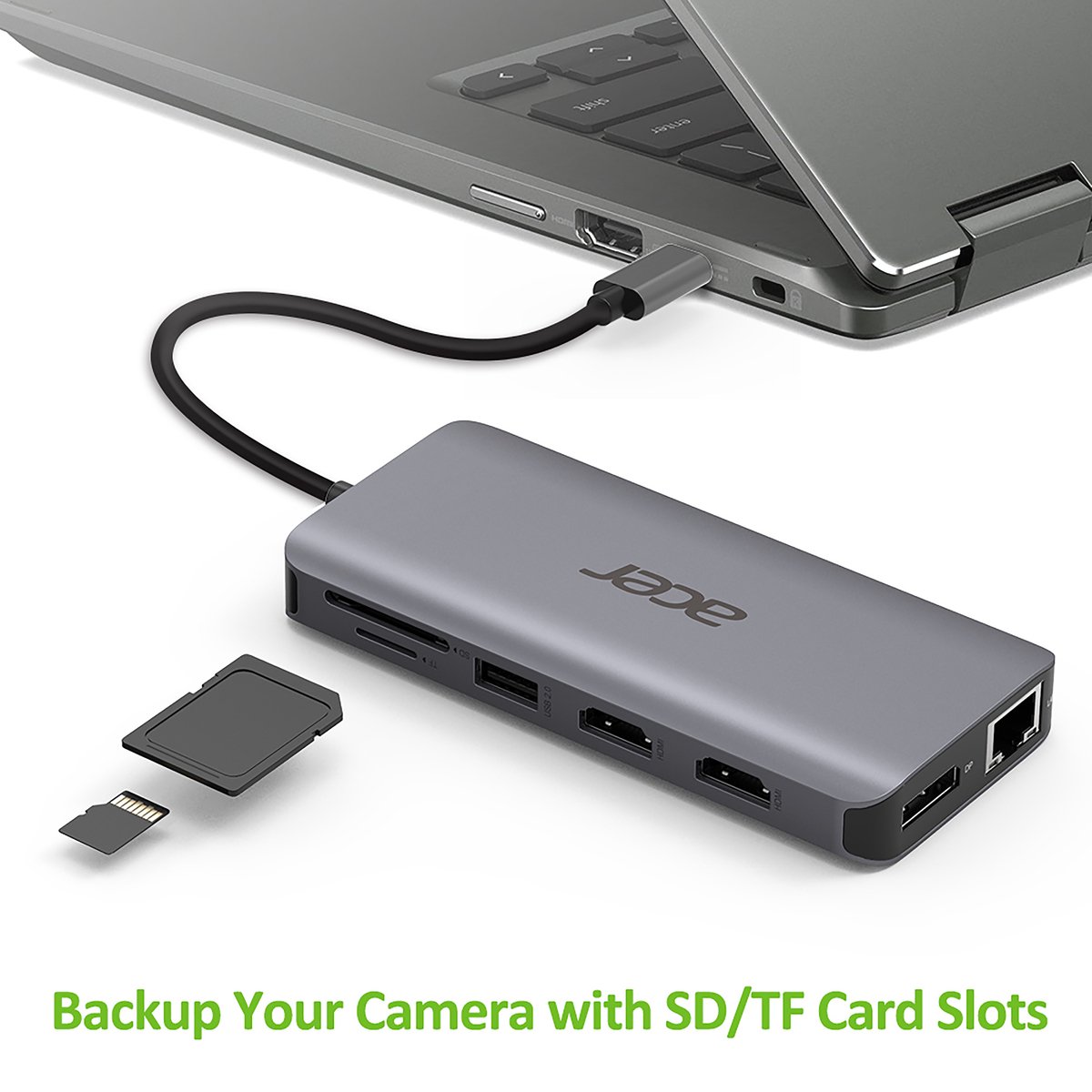 Acer 12-in-1 USB-C Laptop-Dockingstation Aluminium