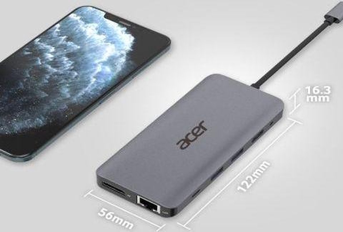 Acer 12-in-1 USB-C Laptop-Dockingstation Aluminium