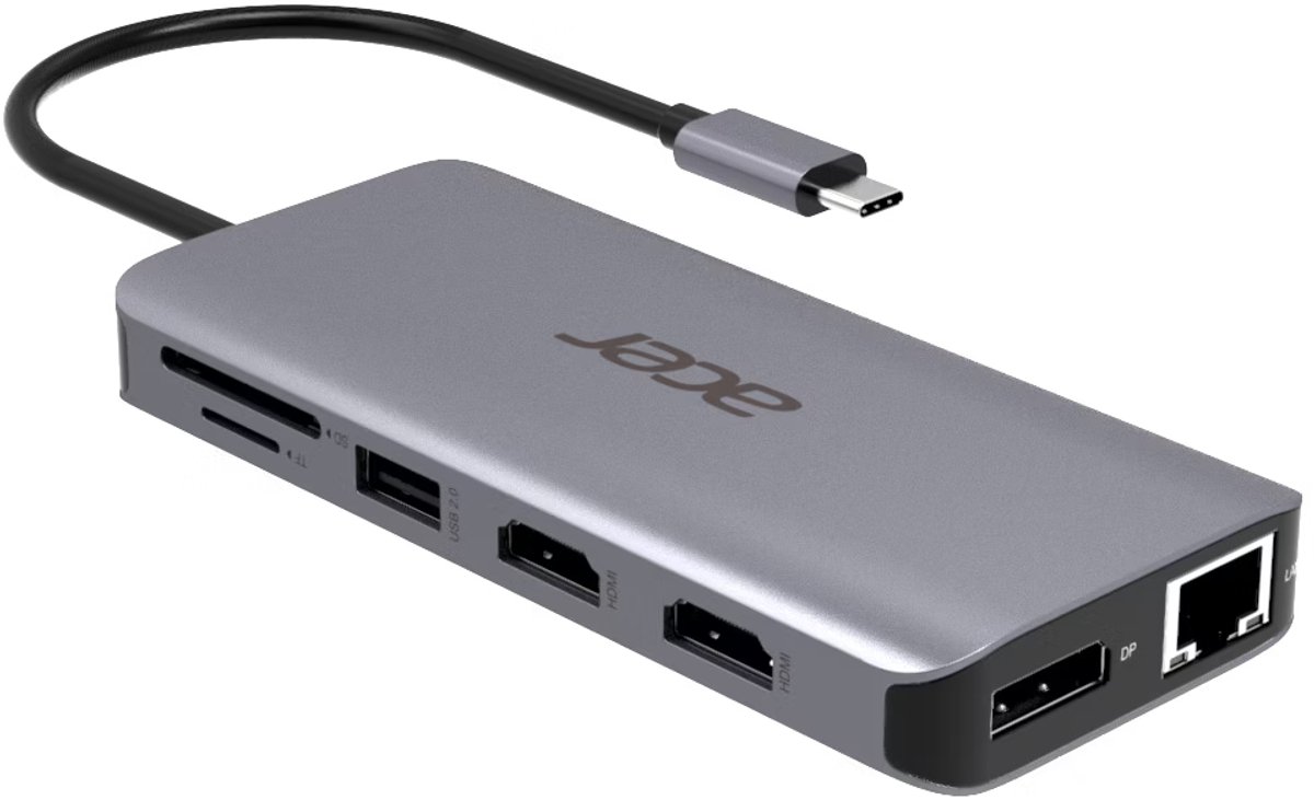 Acer 12-in-1 USB-C Laptop-Dockingstation Aluminium