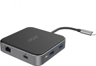 Acer USB4 7-in-1 Dongle Bedraad Zwart Zilver