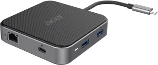 Acer USB4 7-in-1 Dongle Bedraad Zwart Zilver