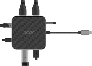 Acer USB4 7-in-1 Dongle Bedraad Zwart Zilver