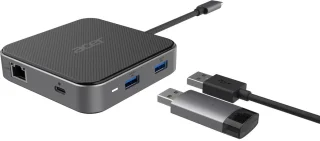 Acer USB4 7-in-1 Dongle Bedraad Zwart Zilver