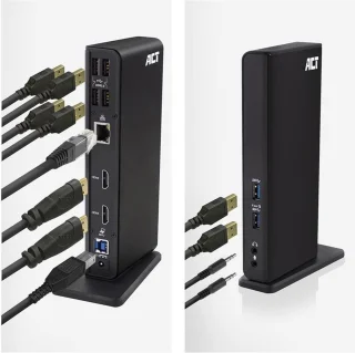 ACT AC7049 Laptop Docking Station USB-C Zwart