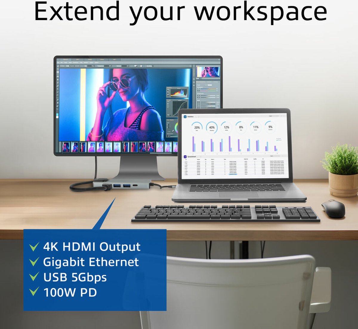 ACT AC7091 USB-C 4K Docking Station