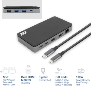 ACT AC7093 USB-C dockingstation