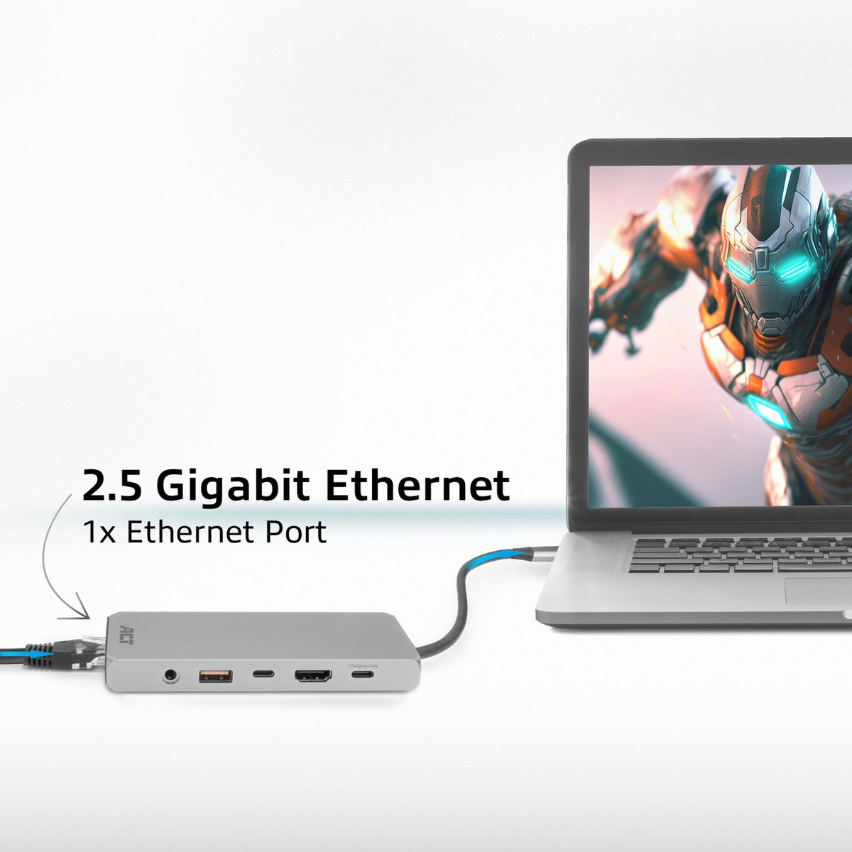 ACT AC7095 USB-C dockingstation met HDMI, Ethernet en USB-A/C poorten