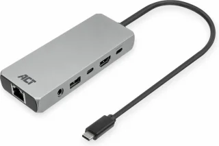 ACT AC7095 USB-C dockingstation met HDMI, Ethernet en USB-A/C poorten