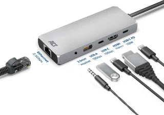 ACT AC7095 USB-C dockingstation met HDMI, Ethernet en USB-A/C poorten