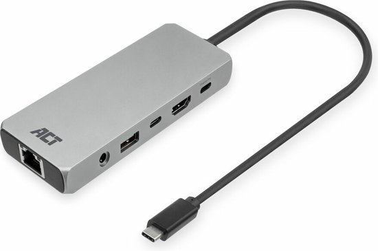 ACT AC7095 USB-C dockingstation met HDMI, Ethernet en USB-A/C poorten