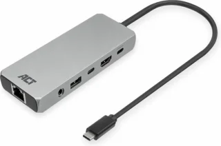 ACT AC7095 USB-C dockingstation met HDMI, Ethernet en USB-A/C poorten