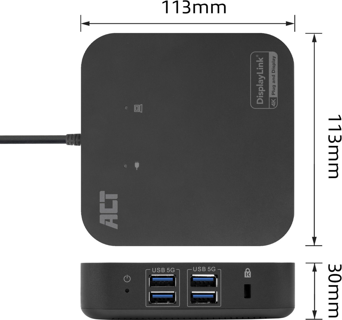 ACT AC7150 USB-C Docking Station 4K Dual HDMI DisplayLink