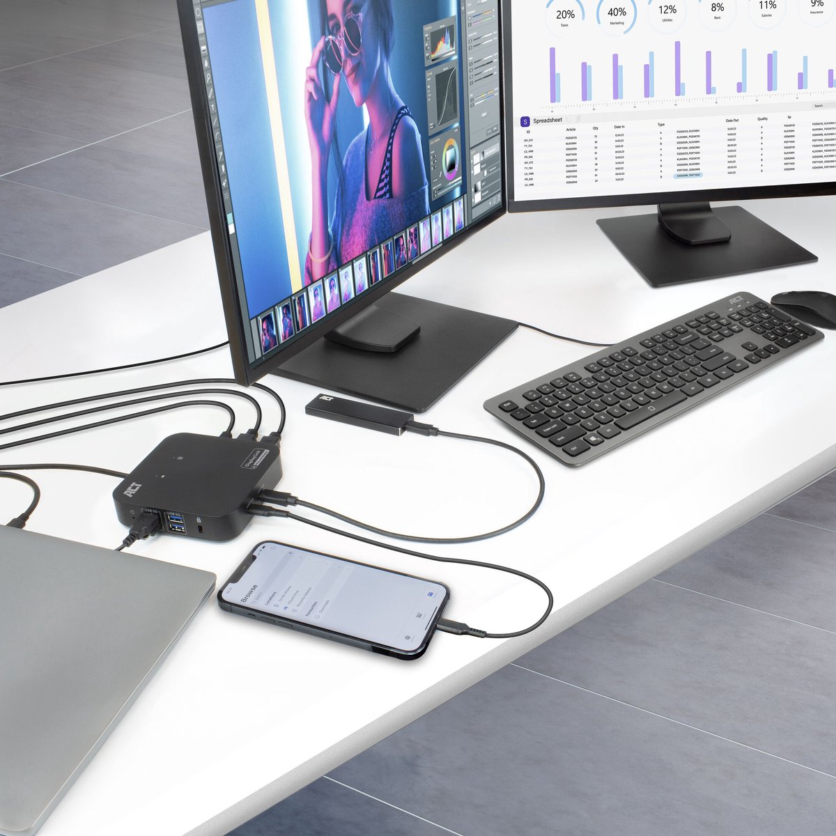 ACT AC7150 USB-C Docking Station 4K Dual HDMI DisplayLink