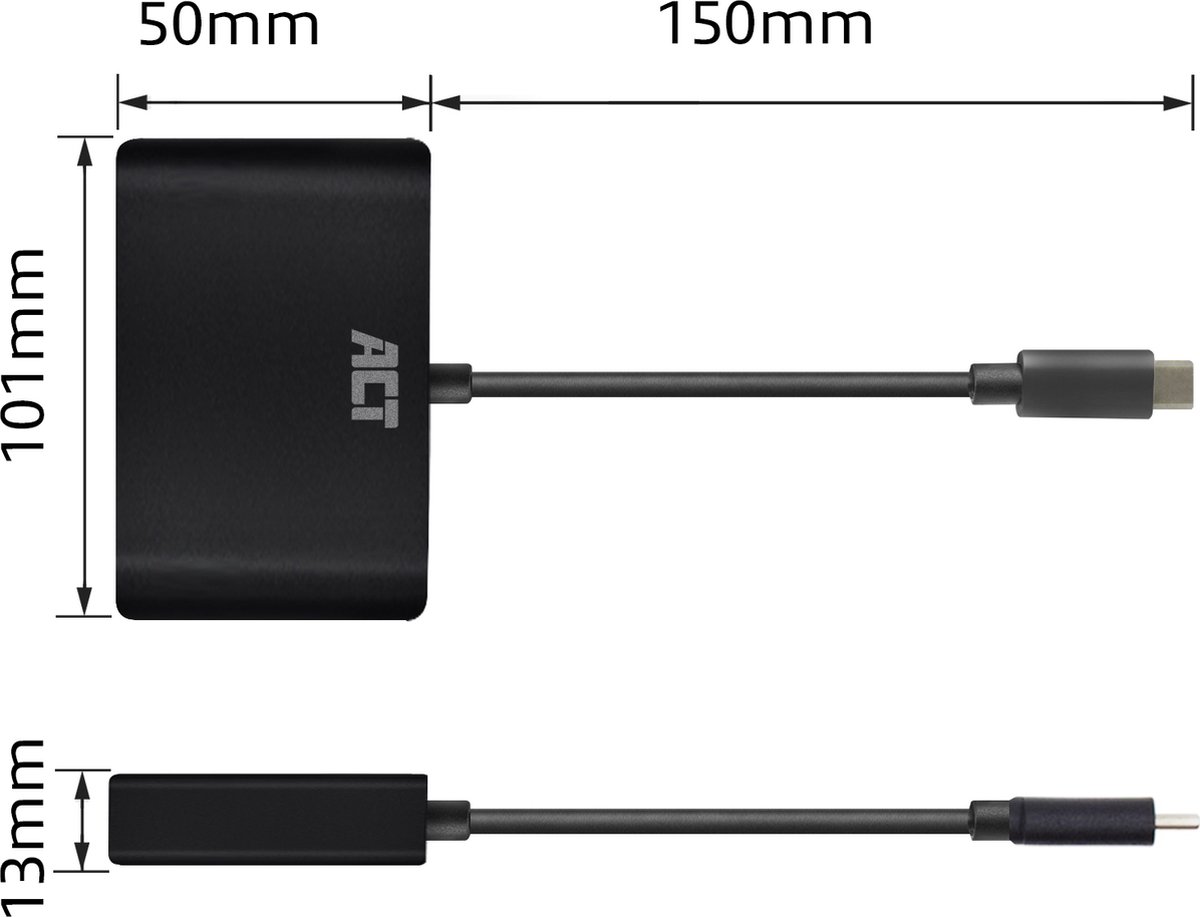 ACT AC7330 USB-C Multi Dock HDMI VGA Ethernet USB-A