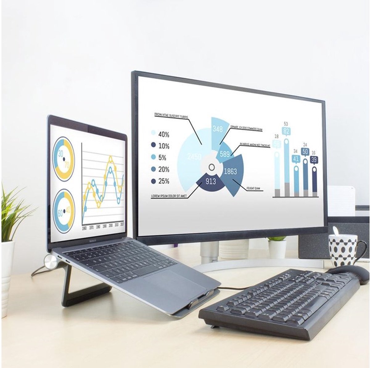 ACT AC8125 Notebookstandaard 15.6 Grijs