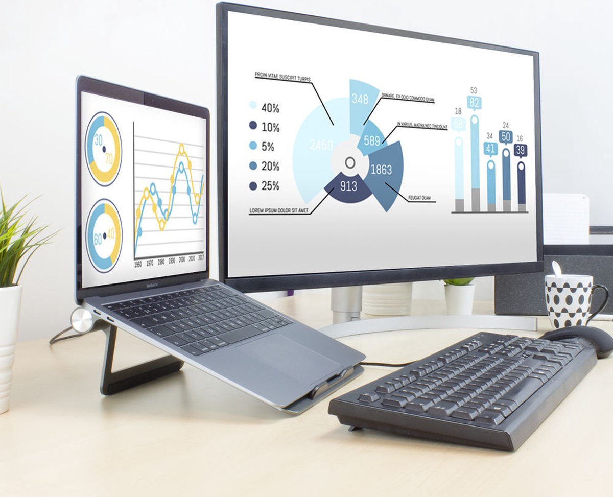 ACT AC8125 Notebookstandaard 15.6 Grijs