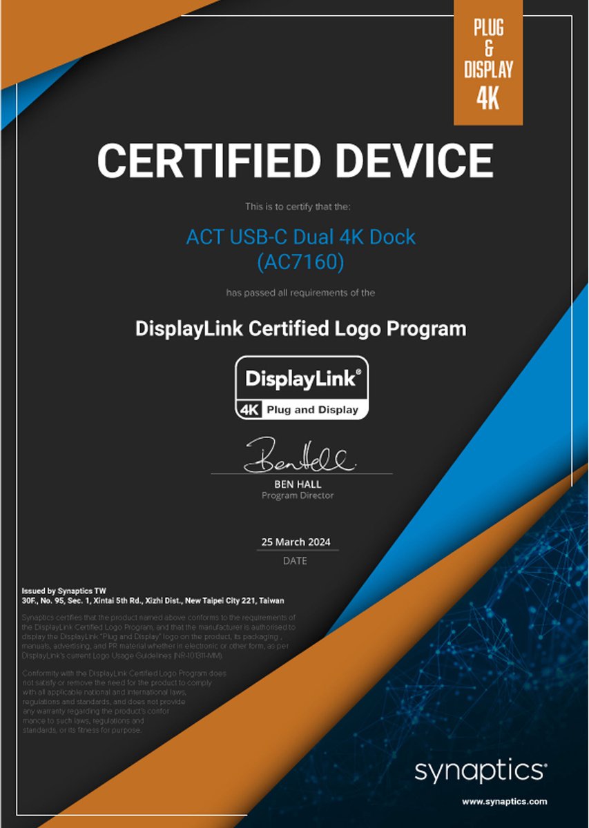 ACT DisplayLink AC7160 USB-C Docking Station 4K