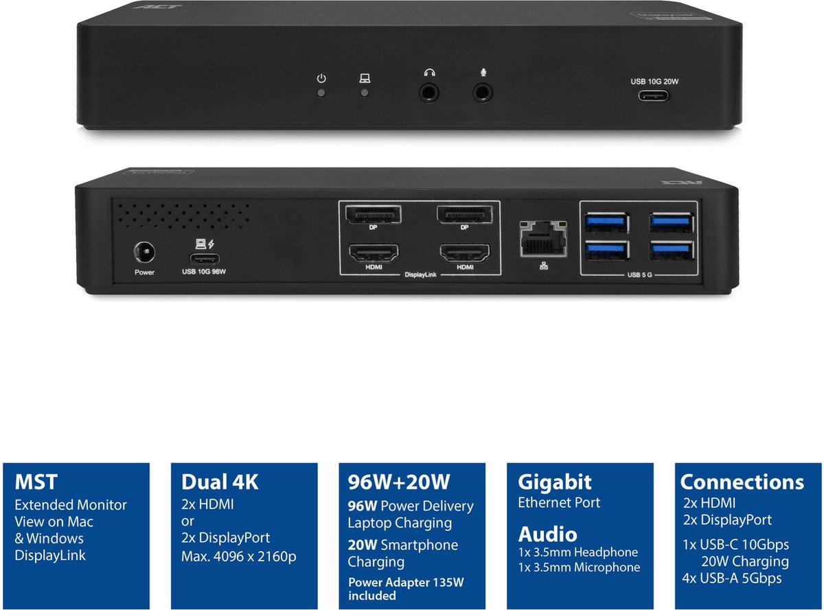 ACT DisplayLink AC7160 USB-C Docking Station 4K