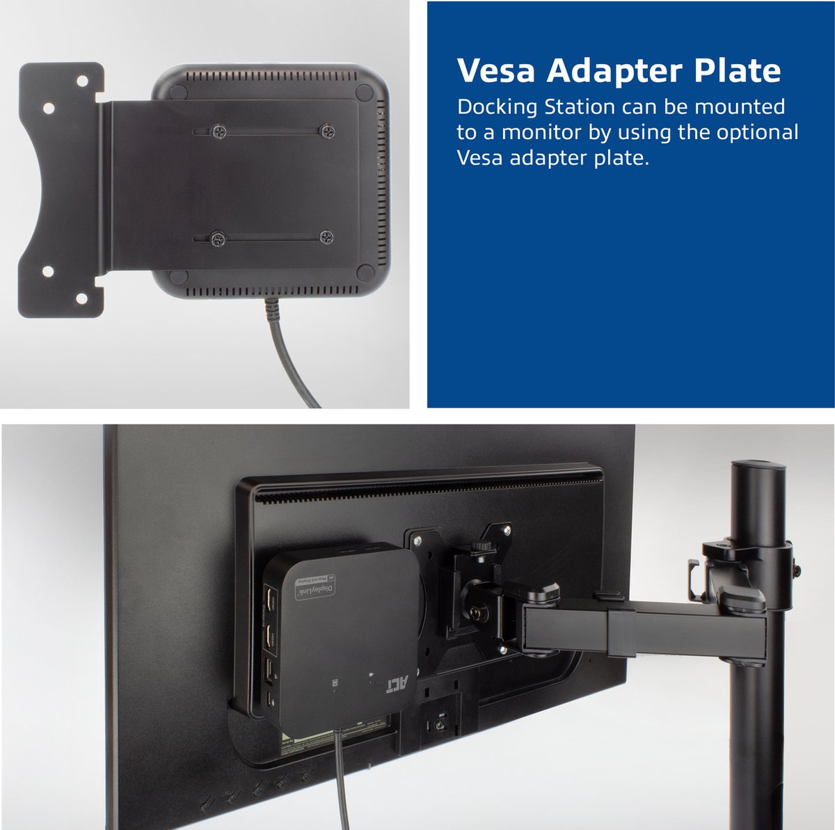 ACT VESA-adapterplaat voor AC7150 dockingstation AC7151