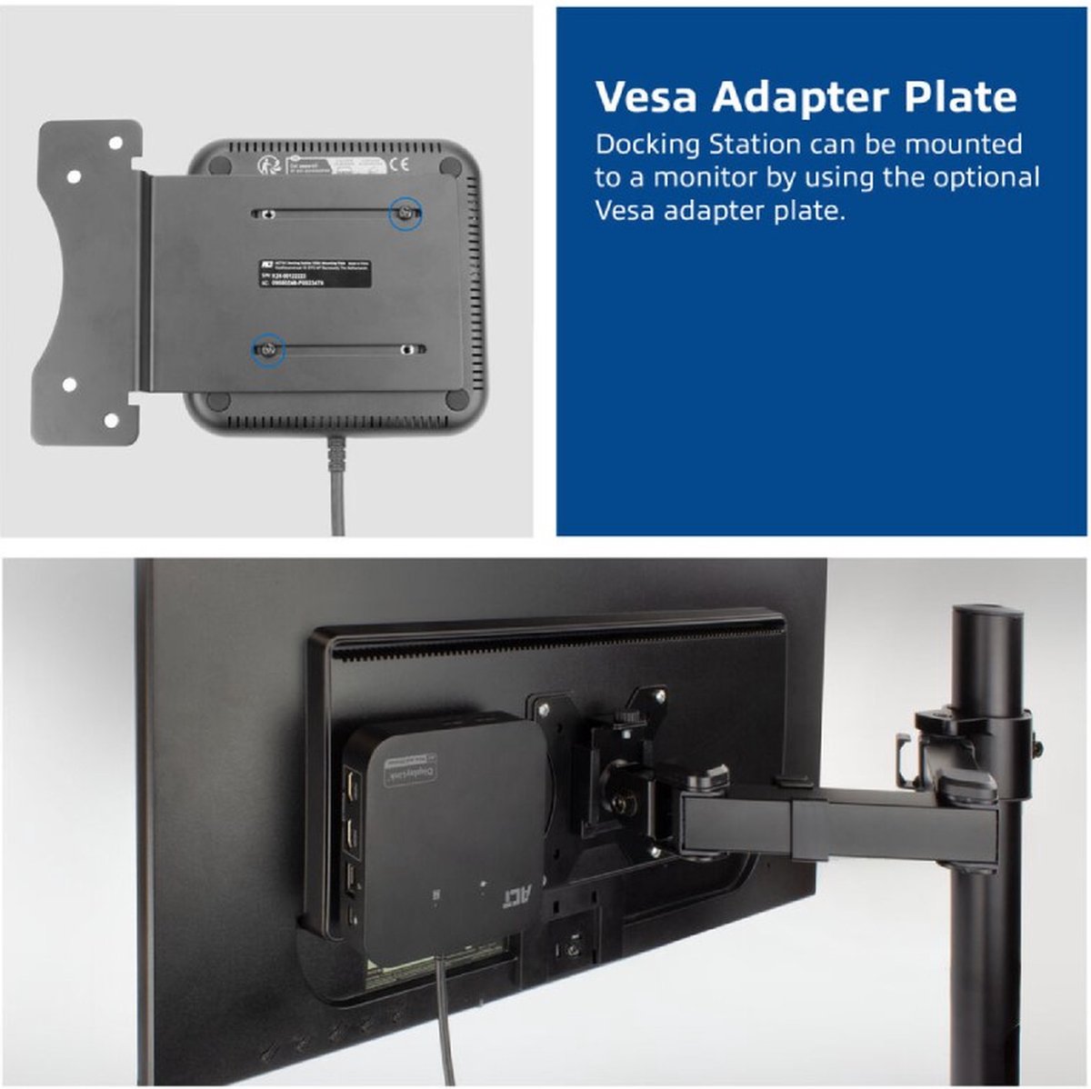 ACT VESA-adapterplaat voor AC7150 dockingstation AC7151
