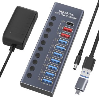 De Actieve USB 3.0 Hub met schakelaar in één oogopslag