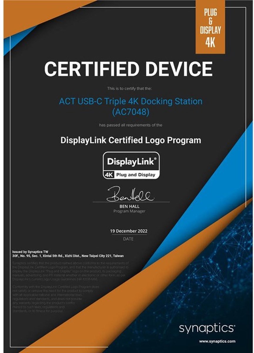 ACTUSB-C Docking Station DisplayLink AC7048
