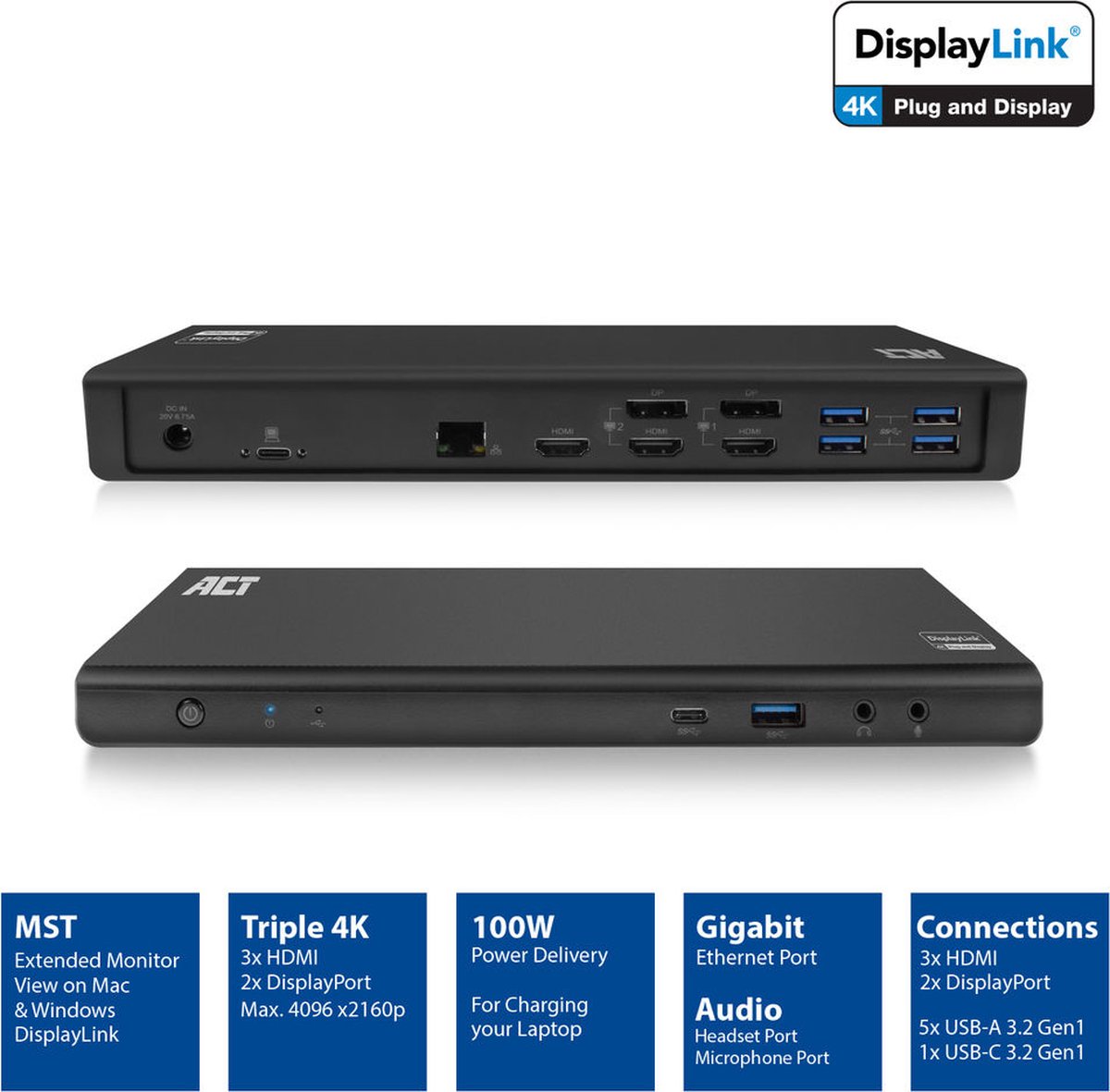 ACTUSB-C Docking Station DisplayLink AC7048