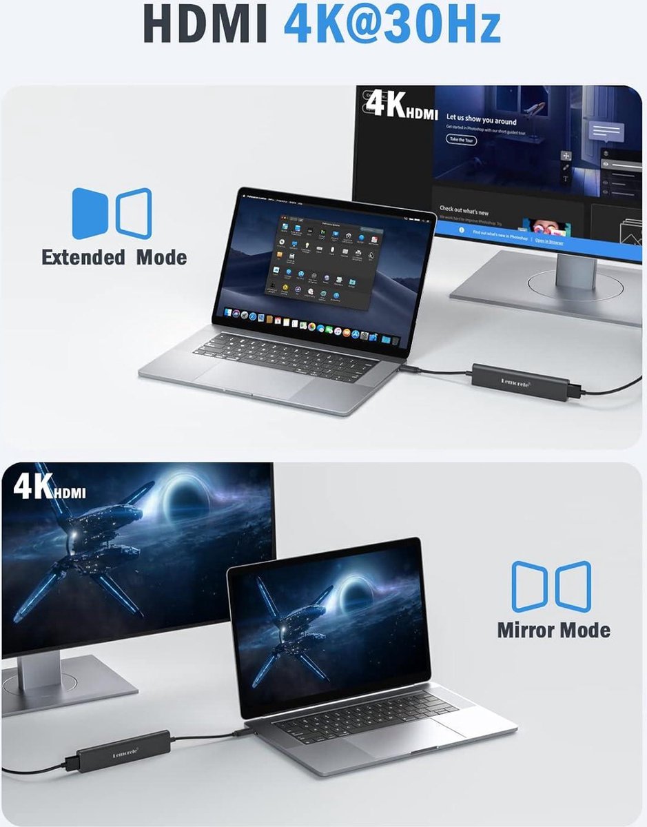 Adaptateur USB C Hub Thunderbolt 3 pour Macbook Pro / Air