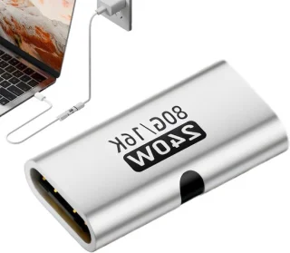 Adapter met twee Type-C aansluitingen zilver