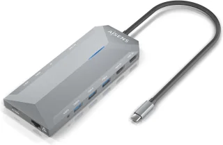 AISENS ASUC-12P005-GR Poortreplicator Type-C Grijs