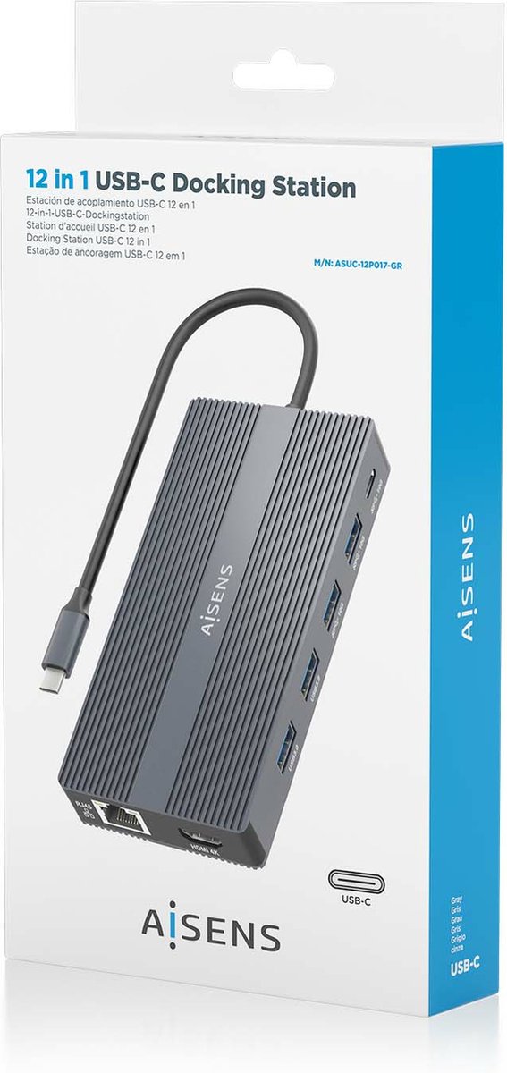 Wat vinden we goed aan de AISENS ASUC-12P017-GR USB-C Laptop Dock Grijs